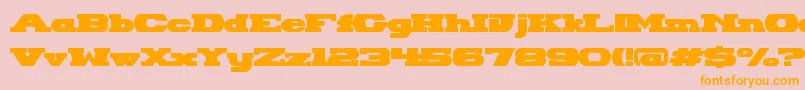 HackneyBlockRegular Font – Orange Fonts on Pink Background
