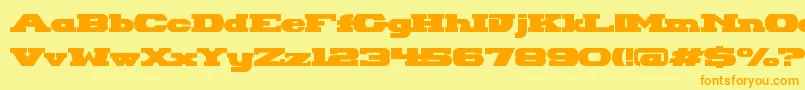 HackneyBlockRegular Font – Orange Fonts on Yellow Background