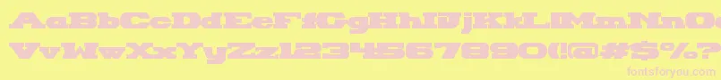 HackneyBlockRegular Font – Pink Fonts on Yellow Background