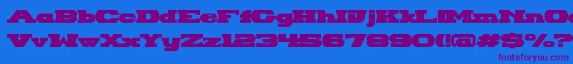 HackneyBlockRegular Font – Purple Fonts on Blue Background