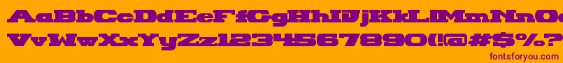 HackneyBlockRegular Font – Purple Fonts on Orange Background