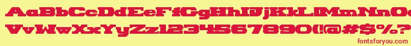Czcionka HackneyBlockRegular – czerwone czcionki na żółtym tle