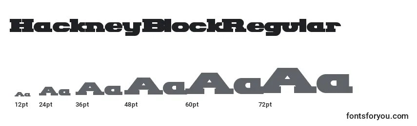 Rozmiary czcionki HackneyBlockRegular