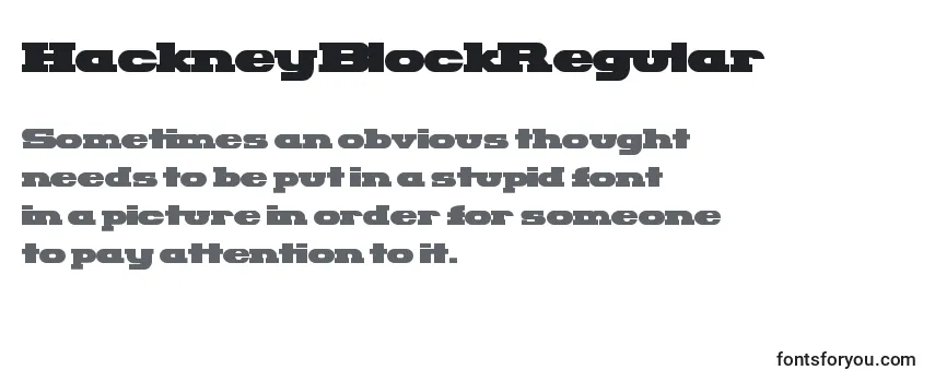 HackneyBlockRegular Font