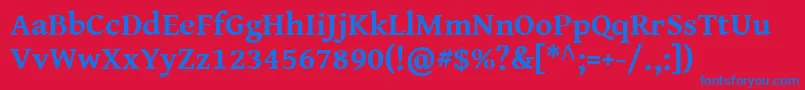 フォントGentiumBookBasicBold – 赤い背景に青い文字