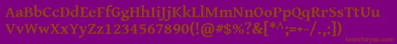 GentiumBookBasicBold-Schriftart – Braune Schriften auf violettem Hintergrund