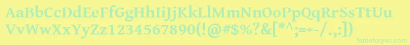 GentiumBookBasicBold Font – Green Fonts on Yellow Background