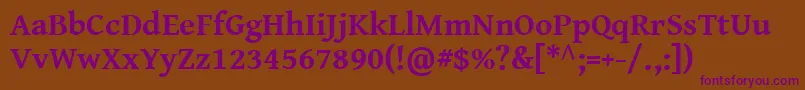 GentiumBookBasicBold Font – Purple Fonts on Brown Background