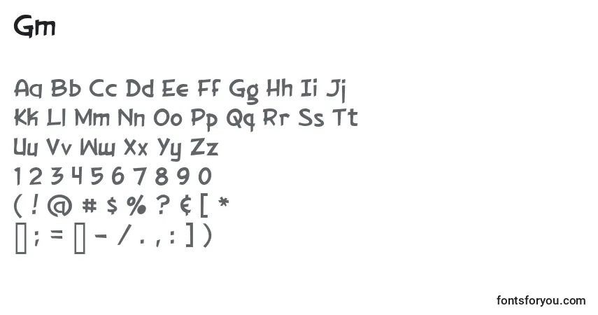 Fuente Gm - alfabeto, números, caracteres especiales