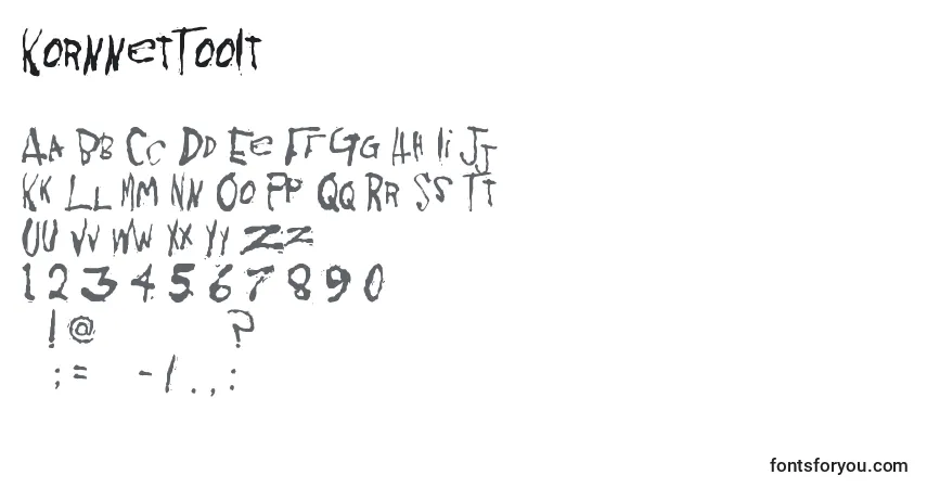 Schriftart KornnetTooIt – Alphabet, Zahlen, spezielle Symbole