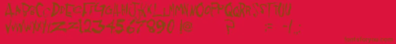 Fonte KornnetTooIt – fontes marrons em um fundo vermelho