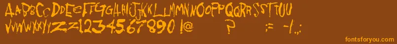 KornnetTooIt Font – Orange Fonts on Brown Background