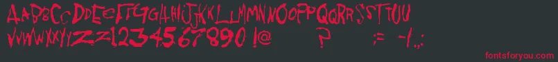 KornnetTooIt Font – Red Fonts on Black Background