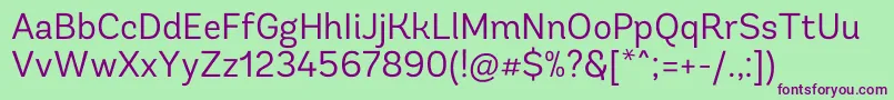 AndesW04Book Font – Purple Fonts on Green Background
