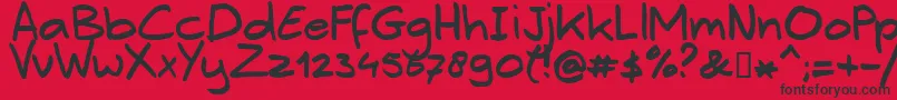 フォントErwin – 赤い背景に黒い文字