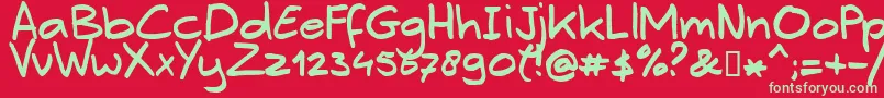 Erwin Font – Green Fonts on Red Background