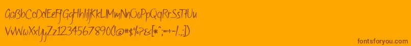 OfWildflowersAndWings2-Schriftart – Braune Schriften auf orangefarbenem Hintergrund