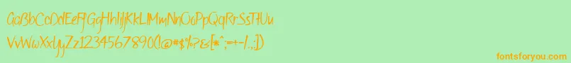 OfWildflowersAndWings2 Font – Orange Fonts on Green Background