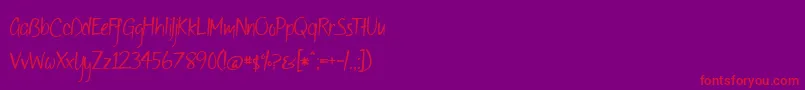 OfWildflowersAndWings2 Font – Red Fonts on Purple Background