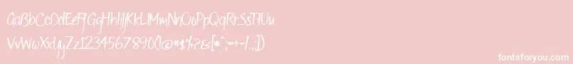 OfWildflowersAndWings2-Schriftart – Weiße Schriften auf rosa Hintergrund