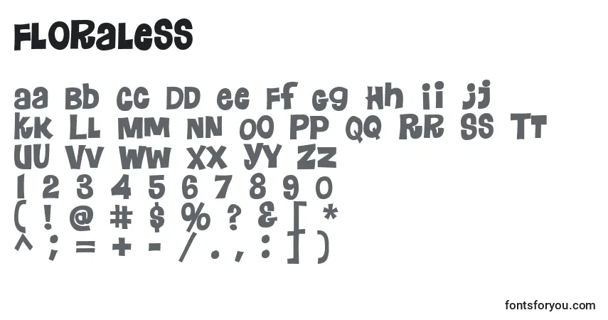 Fuente Floraless - alfabeto, números, caracteres especiales
