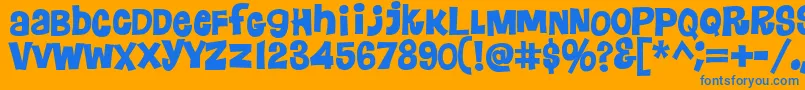 Floraless Font – Blue Fonts on Orange Background