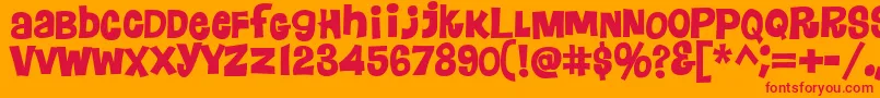 Floraless Font – Red Fonts on Orange Background