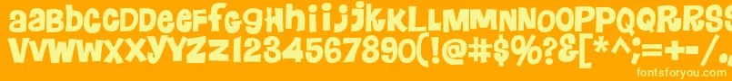 Floraless Font – Yellow Fonts on Orange Background