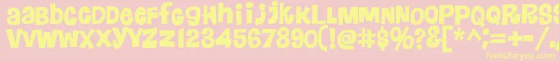 Floraless Font – Yellow Fonts on Pink Background