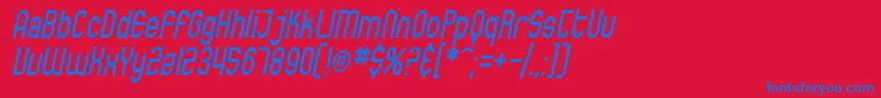 SfEccentricOpusCondensedOblique Font – Blue Fonts on Red Background