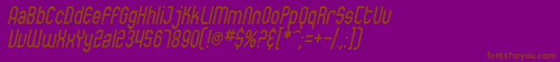 SfEccentricOpusCondensedOblique Font – Brown Fonts on Purple Background