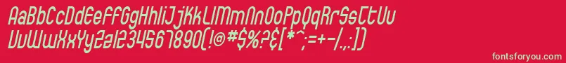 フォントSfEccentricOpusCondensedOblique – 赤い背景に緑の文字