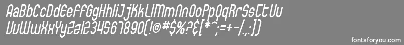 フォントSfEccentricOpusCondensedOblique – 灰色の背景に白い文字