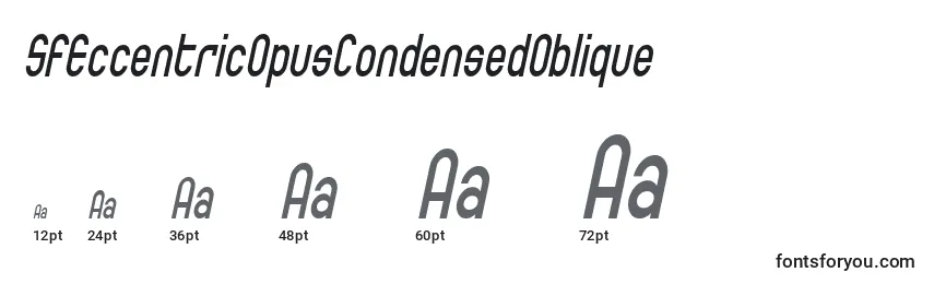 Размеры шрифта SfEccentricOpusCondensedOblique
