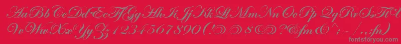 EdwardianScrAltItcTtBold Font – Gray Fonts on Red Background