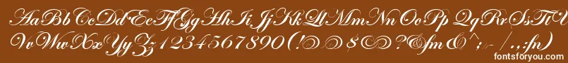 Weitere Informationen zur EdwardianScrAltItcTtBold-Schriftart EdwardianScrAltItcTtBold-Schriftart – Weiße Schriften auf braunem Hintergrund
