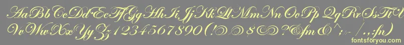 EdwardianScrAltItcTtBold Font – Yellow Fonts on Gray Background