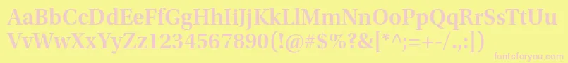 UtopiastdSemiboldsubh Font – Pink Fonts on Yellow Background