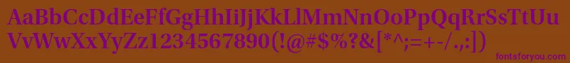 UtopiastdSemiboldsubh Font – Purple Fonts on Brown Background