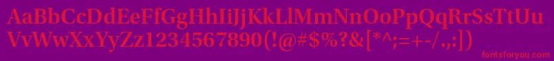 フォントUtopiastdSemiboldsubh – 紫の背景に赤い文字