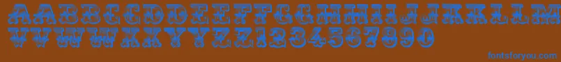 Шрифт Romantiques – синие шрифты на коричневом фоне