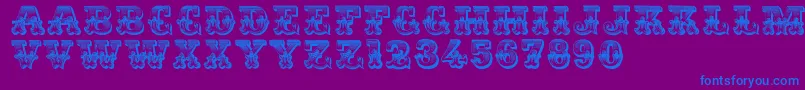 Romantiques-fontti – siniset fontit violetilla taustalla