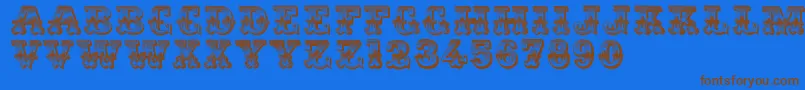 Romantiques Font – Brown Fonts on Blue Background
