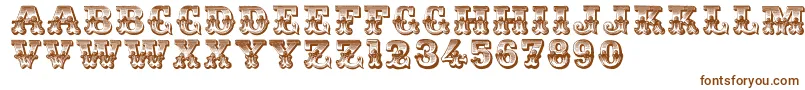 Romantiques-fontti – ruskeat fontit valkoisella taustalla