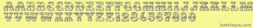 Romantiques Font – Gray Fonts on Yellow Background