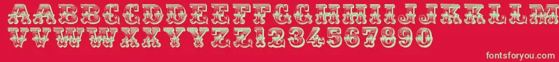 Romantiques Font – Green Fonts on Red Background