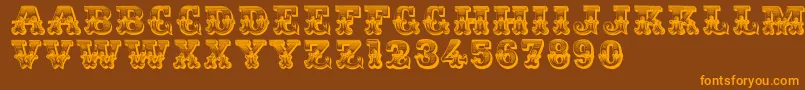 Romantiques Font – Orange Fonts on Brown Background