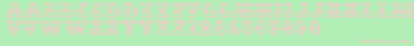 フォントRomantiques – 緑の背景にピンクのフォント