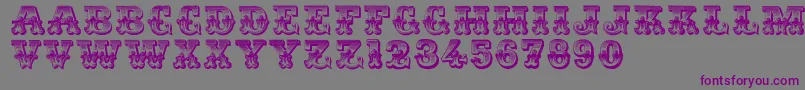 Romantiques-fontti – violetit fontit harmaalla taustalla