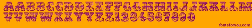Romantiques-fontti – violetit fontit oranssilla taustalla
